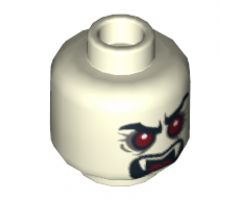 Minifigure, Head Dual Sided Alien with Red Eyes, Fangs, Angry Eyebrows, Mouth Closed / Mouth Open Pattern (Lord Vampyre) - Hollow Stud