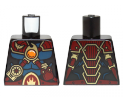 Torso Dark Blue Muscles, Dark Red Straps and Armor and Fire Chi Emblem Pattern