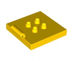 Duplo Tile, Modified 4 x 4 with 4 Center Studs and Hinge