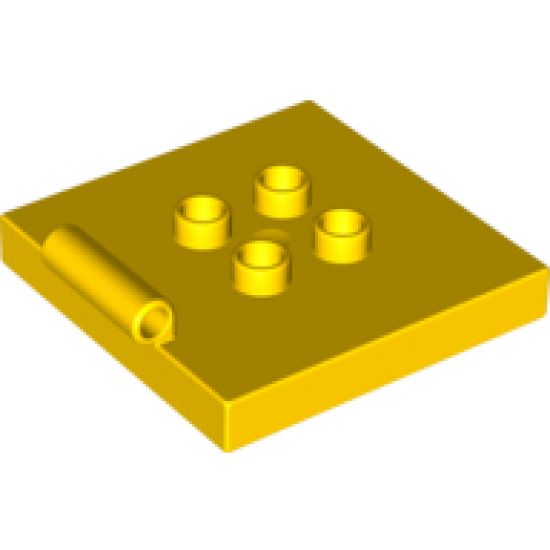 Duplo Tile, Modified 4 x 4 with 4 Center Studs and Hinge