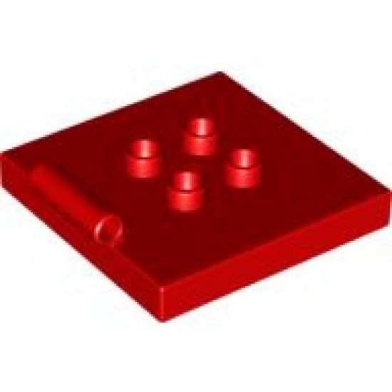 Duplo Tile, Modified 4 x 4 with 4 Center Studs and Hinge