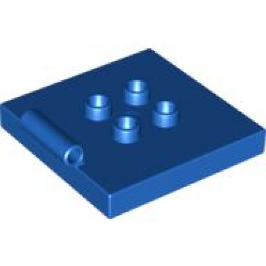 Duplo Tile, Modified 4 x 4 with 4 Center Studs and Hinge