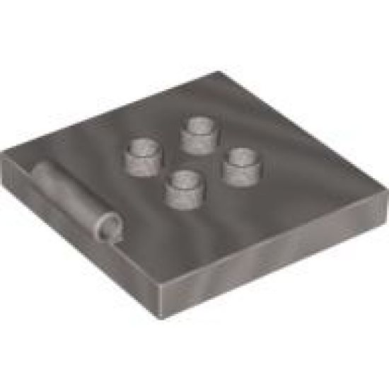 Duplo Tile, Modified 4 x 4 with 4 Center Studs and Hinge