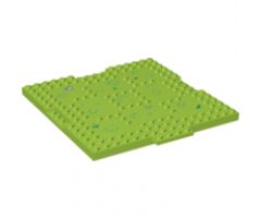 Brick, Modified 16 x 16 x 2/3 with 1 x 4 Indentations and 1 x 4 Plate with Grass and Rocks Pattern