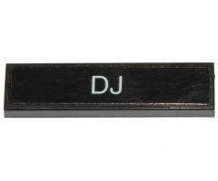 Tile 1 x 4 with 'DJ' Pattern (Sticker) - Set 40298
