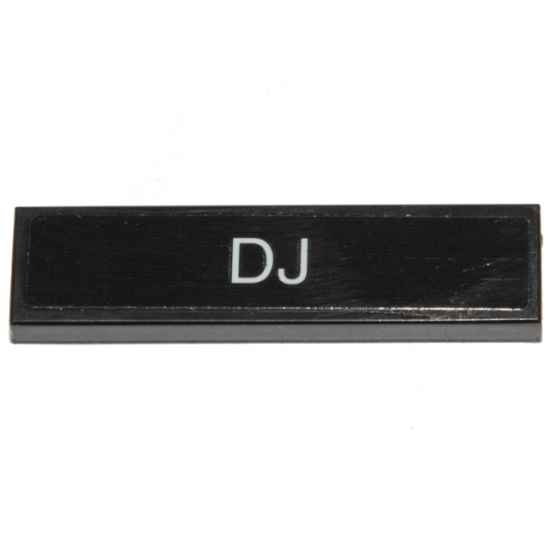 Tile 1 x 4 with 'DJ' Pattern (Sticker) - Set 40298