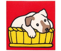Duplo, Tile 2 x 2 x 1 with Dog Mosaic Picture 11 Pattern (Set 1078)