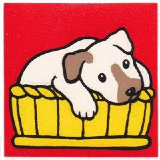 Duplo, Tile 2 x 2 x 1 with Dog Mosaic Picture 11 Pattern (Set 1078)