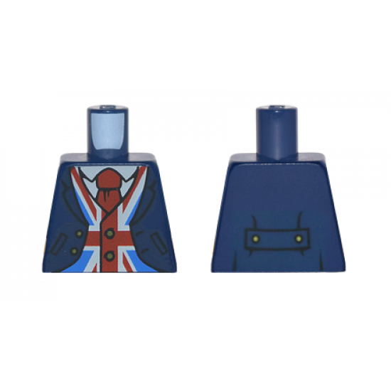 Torso Jacket over Vest with United Kingdom Flag (Union Jack) and Red Tie Pattern