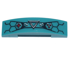 Slope, Curved 4 x 1 Double with Ninjago Prime Empire Logo, Black Hexagons and Red Video Game Controller Buttons Pattern (Sticker) - Set 71741
