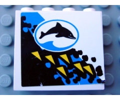 Panel 1 x 4 x 3 with Oval and Dolphin Facing Right Pattern (Sticker) - Set 6556