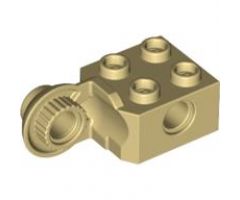 Technic, Brick Modified 2 x 2 with Pin Holes and Rotation Joint Ball Half (Vertical Side)