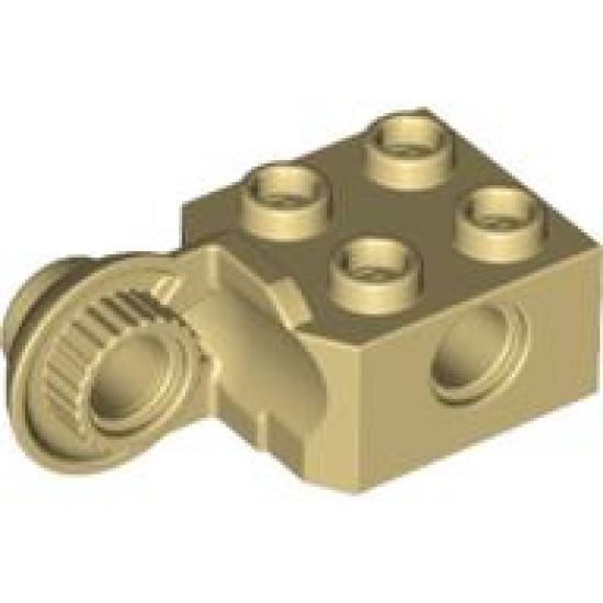 Technic, Brick Modified 2 x 2 with Pin Holes and Rotation Joint Ball Half (Vertical Side)
