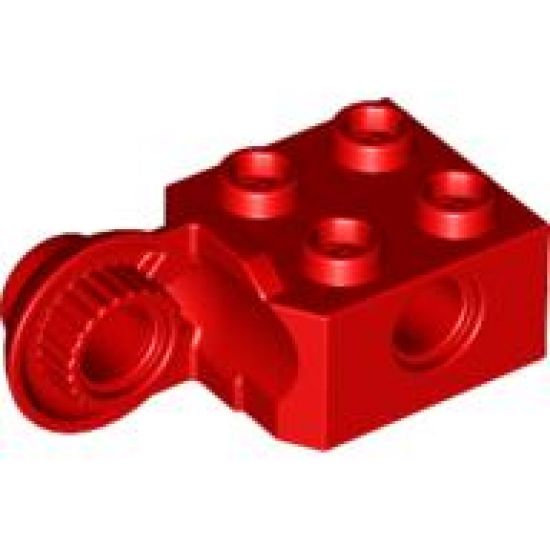 Technic, Brick Modified 2 x 2 with Pin Holes and Rotation Joint Ball Half (Vertical Side)
