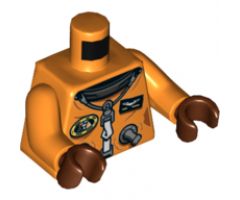 Torso Female Astronaut Spacesuit Pattern (Mae Jemison) / Orange Arms / Reddish Brown Hands