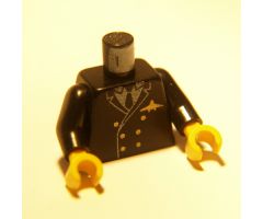 Torso Airplane Pilot, Suit Double Breasted, Tie, Gold Buttons and Logo Pin Pattern / Black Arms / Yellow Hands