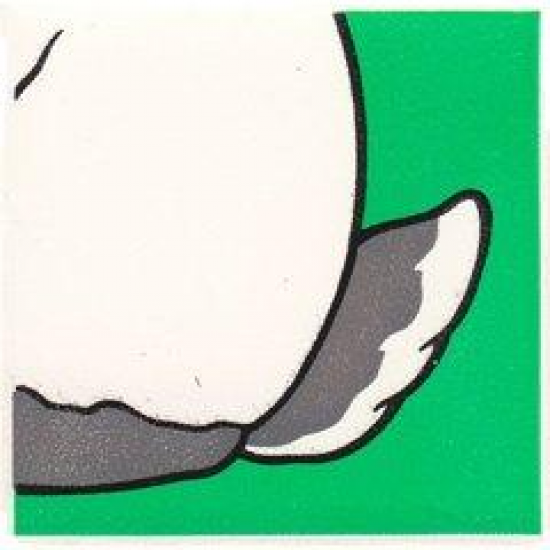 Duplo, Tile 2 x 2 x 1 with Rabbit Mosaic Picture 06 Pattern (Set 1014)