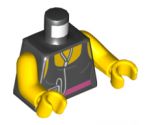Torso Female Top with Pink Belt and Music Player Pattern / Yellow Arms / Yellow Hands