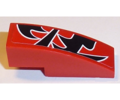 Slope, Curved 3 x 1 with Black Togokahn Pattern, Model Back, Middle Left (Sticker) - Set 8159