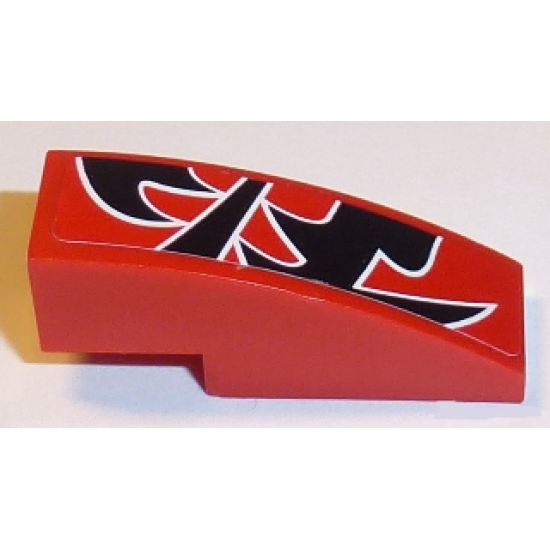Slope, Curved 3 x 1 with Black Togokahn Pattern, Model Back, Middle Left (Sticker) - Set 8159