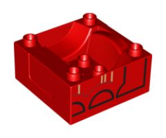 Duplo, Train Cab / Tender Base with Bottom Tube and Thomas & Friends James Pattern