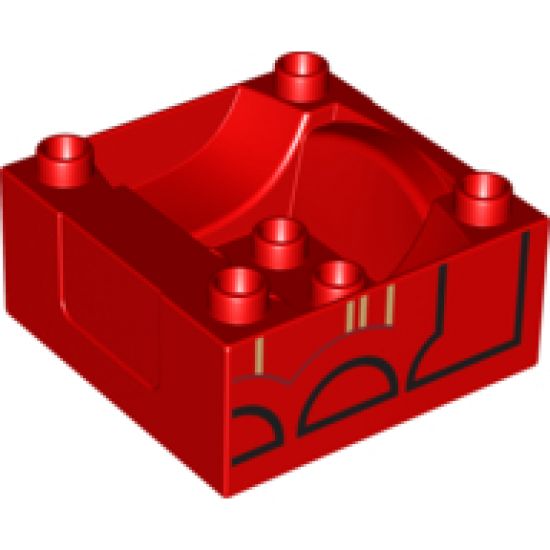 Duplo, Train Cab / Tender Base with Bottom Tube and Thomas & Friends James Pattern