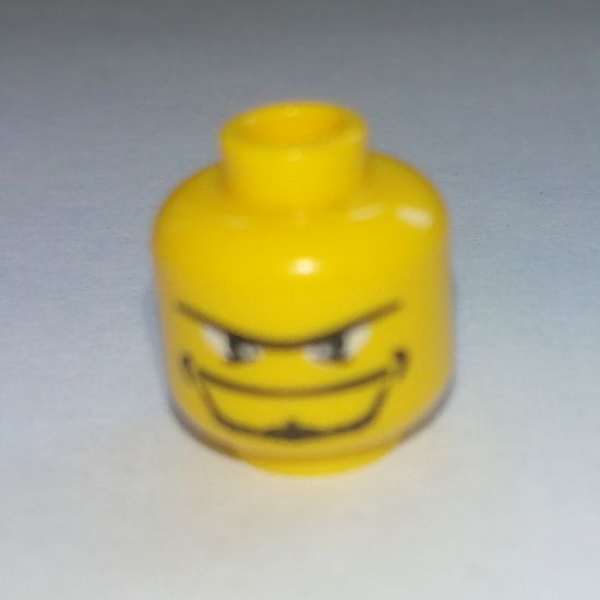 Minifigure, Head Beard with Goatee, Unibrow and Eye Whites Pattern - Blocked Open Stud