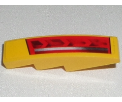 Slope, Curved 4 x 1 with Red Taillight and Silver Stripe Pattern Model Left Side (Sticker) - Set 8169