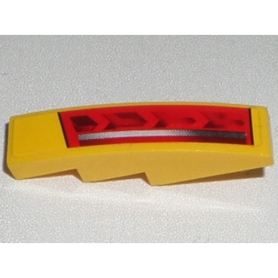 Slope, Curved 4 x 1 with Red Taillight and Silver Stripe Pattern Model Left Side (Sticker) - Set 8169