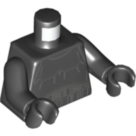 Torso SW Armor Stormtrooper, Gray and Silver Lines Detailed Armor Pattern without Shoulder Belts / Black Arms / Black Hands