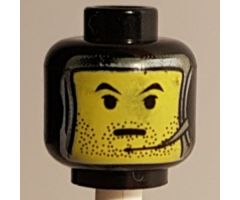 Minifigure, Head Balaclava with Silver Framed Face and Headset Pattern (SW Jango Fett) - Blocked Open Stud