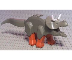 Animal, Dinosaur Triceratops with Dark Orange Legs and White Horns