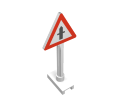 Road Sign Triangle with Road Crossing Pattern