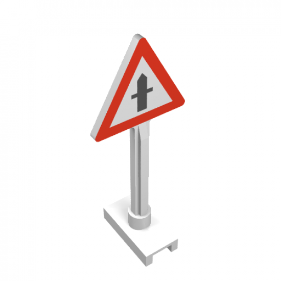 Road Sign Triangle with Road Crossing Pattern