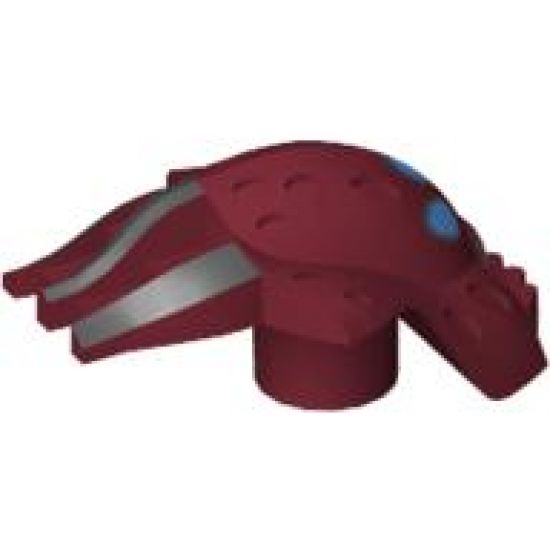 Minifigure, Head, Modified Bionicle Barraki Kalmah with Blue Eyes Pattern