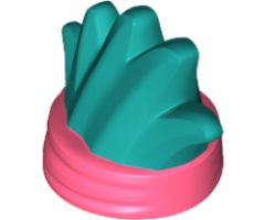 Minifigure, Hair Headband with Dark Turquoise Spike Mohawk Pattern