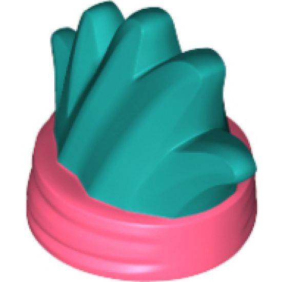 Minifigure, Hair Headband with Dark Turquoise Spike Mohawk Pattern