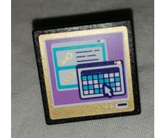 Road Sign 2 x 2 Square with Clip with Keys and Keyboard on Computer Screen Pattern (Sticker) - Set 41101