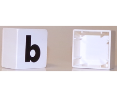 Duplo, Tile 2 x 2 x 1 with Black Lowercase Letter b Pattern