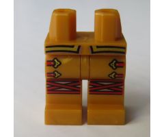 Hips and Legs with Gold Belt and Clasps, Red Crisscross Knee Wrapping Pattern