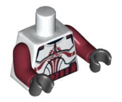 Torso SW Armor Clone Trooper with Dark Red Markings and Belt Pattern / Dark Red Arms / Black Hands