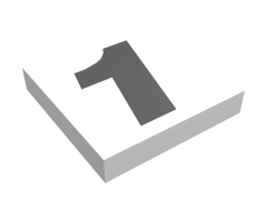 Tile 2 x 2 with Black Number  1 Pattern