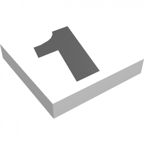 Tile 2 x 2 with Black Number  1 Pattern