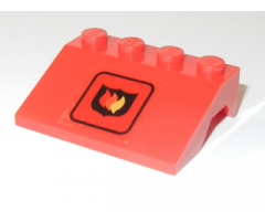 Vehicle, Mudguard 3 x 4 Slope with Fire Logo Badge Medium Pattern (Sticker) - Set 6525