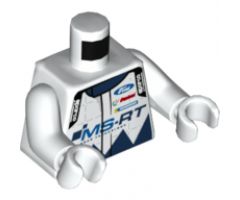 Torso Speed Champions with Ford and sparco Logo with 'MS-RT' on Front and 'M-SPORT WORLD RALLY TEAM' on Back Pattern / White Arms / White Hands