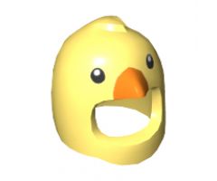 Minifigure, Headgear Mask Penguin / Chicken with Black Eyes and Bright Light Orange Beak Pattern