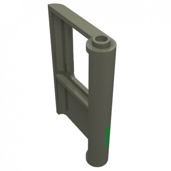 Door 1 x 4 x 5 Train Left with Green Stripe, Train Logo and Rivets Pattern