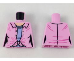 Torso Female Open Shirt with Lavender Undershirt Pattern