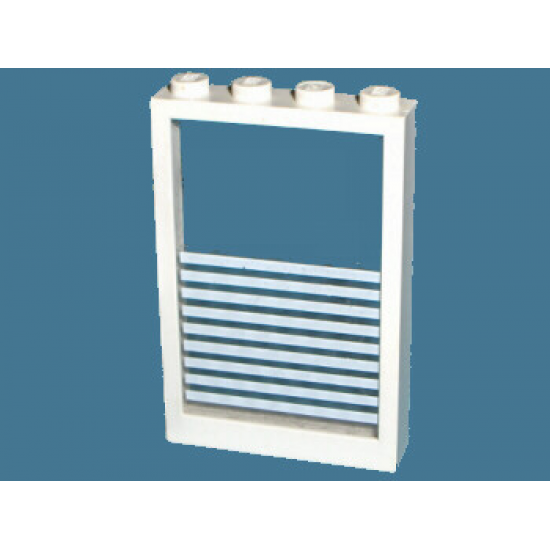 Window 1 x 4 x 5 with Fixed Glass and 9 White Stripes Pattern (Sticker) - Sets 6369 / 6386