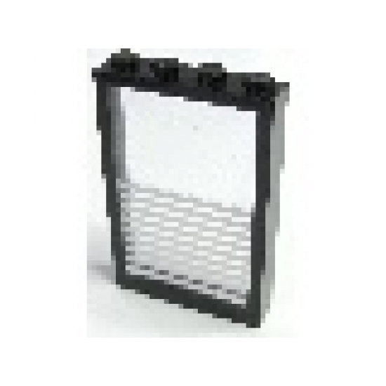 Window 1 x 4 x 5 with Fixed Glass and 9 White Stripes Pattern (Sticker) - Sets 6369 / 6386